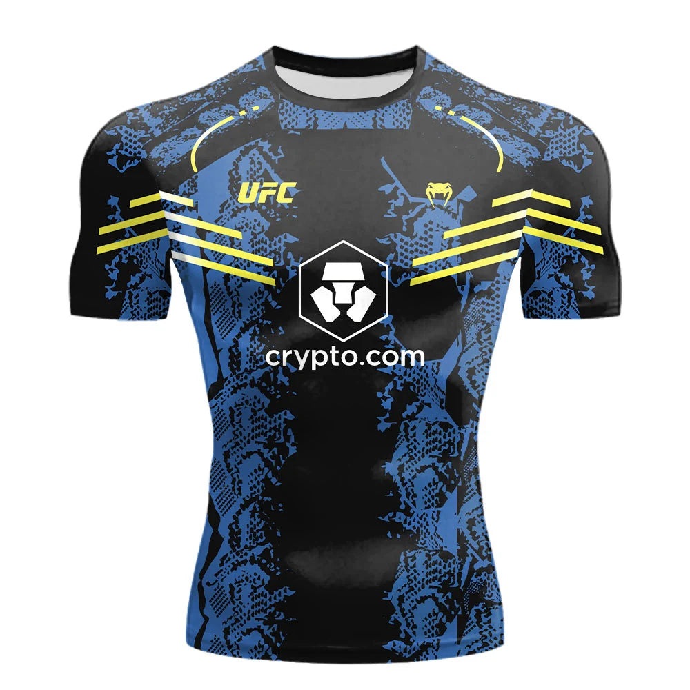 The 2025 summer new UFC T shirt European size large sized T shirt training suit workwear quick drying and breathable top