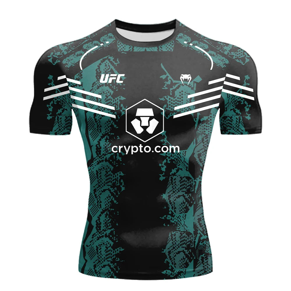 The 2025 summer new UFC T shirt European size large sized T shirt training suit workwear quick drying and breathable top